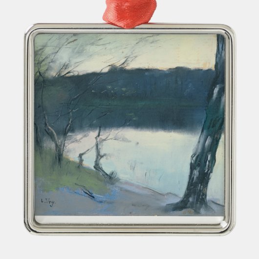 Landschap (pastel op canvas) metalen ornament (Voorkant)
