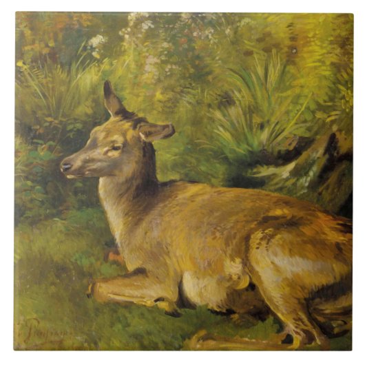 landschap Pausinger Resting Hind Tegeltje (Voorkant)