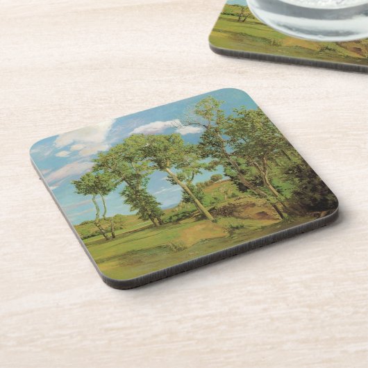 Landschap Paysage Frederic Bazille Impressionist Bier Onderzetter (Linkerzijde)