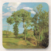 Landschap Paysage Frederic Bazille Impressionist Bier Onderzetter (Voorkant)