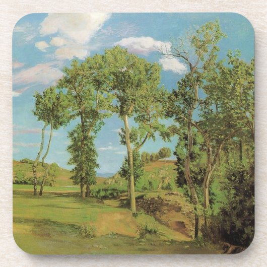 Landschap Paysage Frederic Bazille Impressionist Bier Onderzetter (Voorkant)