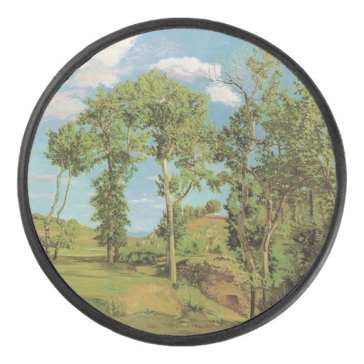 Landschap Paysage Frederic Bazille Impressionist Hockey Puck (Voorkant)