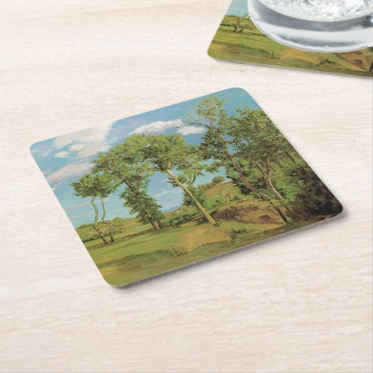 Landschap Paysage Frederic Bazille Impressionist Kartonnen Onderzetters (Schuin)