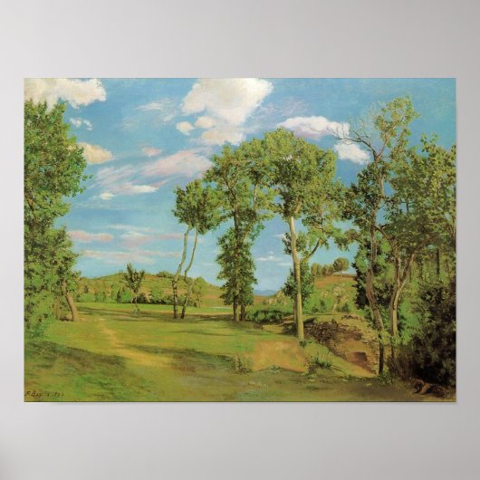 Landschap Paysage Frederic Bazille Impressionist Poster (Voorkant)