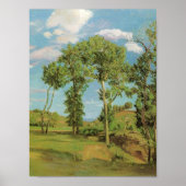 Landschap Paysage Frederic Bazille Impressionist Poster (Voorkant)