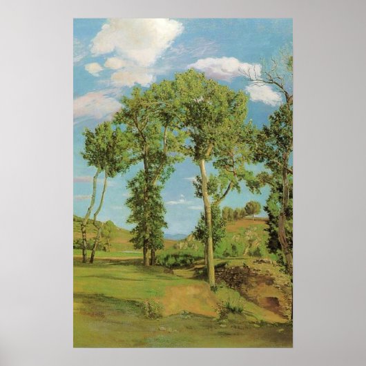 Landschap Paysage Frederic Bazille Impressionist Poster (Voorkant)
