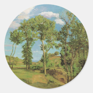 Landschap Paysage Frederic Bazille Impressionist Ronde Sticker