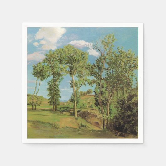 Landschap Paysage Frederic Bazille Impressionist Servet (Voorkant)