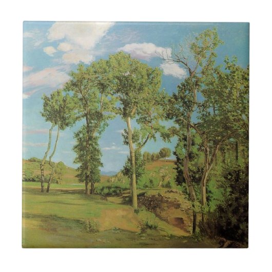 Landschap Paysage Frederic Bazille Impressionist Tegeltje (Voorkant)