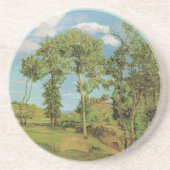 Landschap Paysage Frederic Bazille Impressionist Zandsteen Onderzetter (Voorkant)