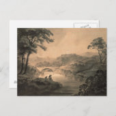 Landschap (pen en inktwas) briefkaart (Voorkant / Achterkant)