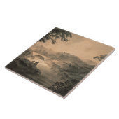 Landschap (pen en inktwas) tegeltje (Zijkant)