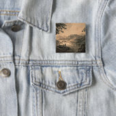 Landschap (pen en inktwas) vierkante button 5,1 cm (In situ)