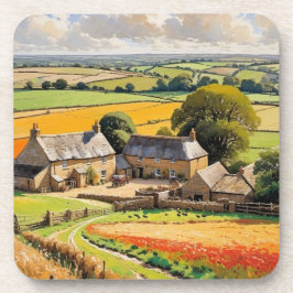 Landschap Platteland Landelijk Landschap Geïllustr Bier Onderzetter