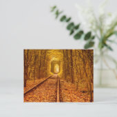 Landschap Po Oekraïne Forest Railway Tunnel of Lov Briefkaart (Staand voorkant)