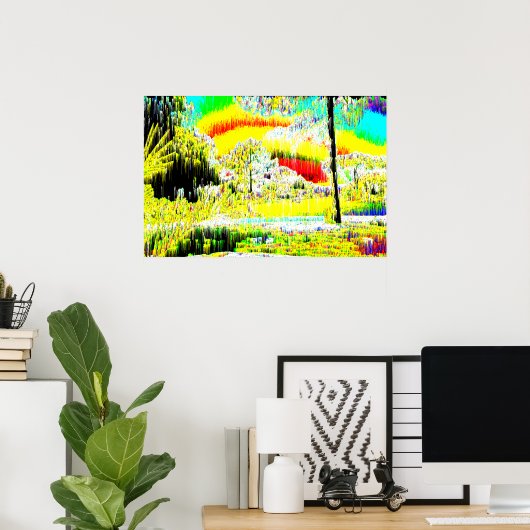 Landschap Psychedelic Poster (Thuiskantoor)