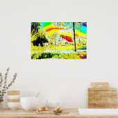 Landschap Psychedelic Poster (Keuken)