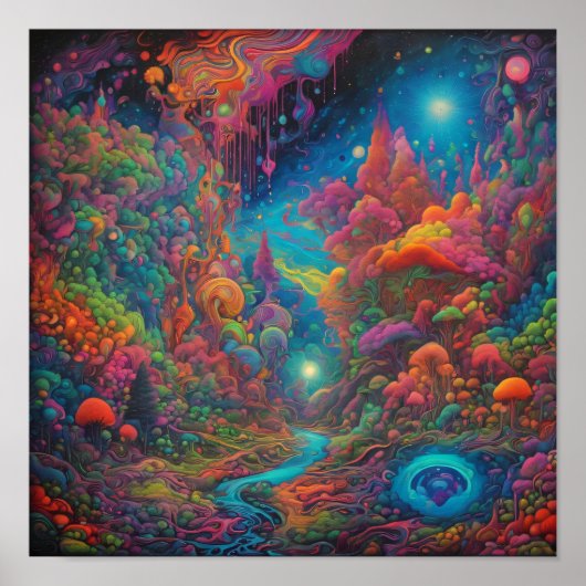 Landschap Psychedelic Poster (Voorkant)