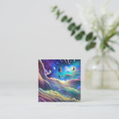 Landschap Psychedelic Vierkante Visitekaartje (Staand voorkant)