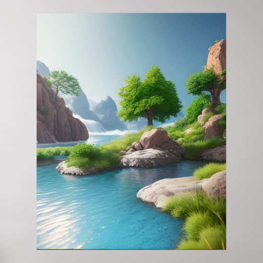 Landschap realistisch en natuurlijk poster (Voorkant)