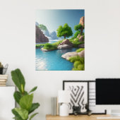 Landschap realistisch en natuurlijk poster (Thuiskantoor)