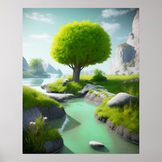 Landschap Realistisch En Natuurlijk Poster (Voorkant)