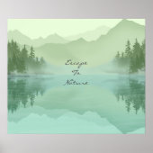 Landschap Reflectie Lake Bomen Green Motivatie Poster (Voorkant)