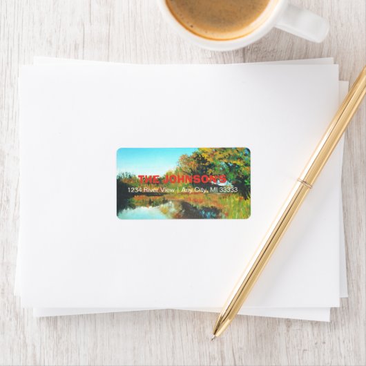 Landschap Rivier Bomen Fijne Kunst Etiket (Insitu)