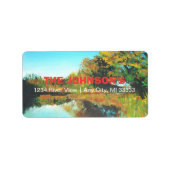 Landschap Rivier Bomen Fijne Kunst Etiket (Voorkant)