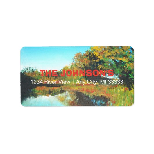 Landschap Rivier Bomen Fijne Kunst Etiket (Voorkant)