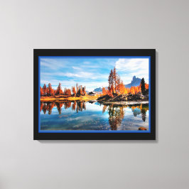 Landschap Rivier in de herfst Canvasprint Canvas Afdruk