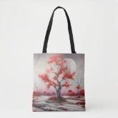 Landschap rode boom tote bag (Voorkant)