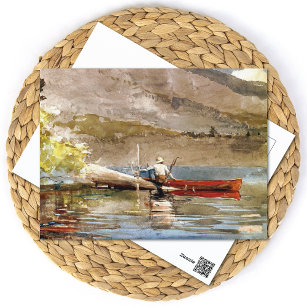 Landschap Rode Canoe Winslow Homer Briefkaart