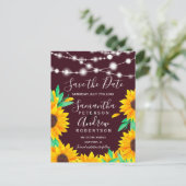 Landschap rode kerstverlichting zonnebloemen save aankondigingskaart (Staand voorkant)