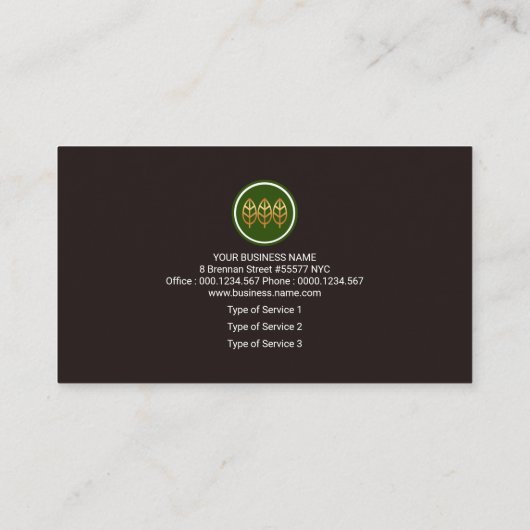 landschap rond de rode bonsai-boom visitekaartje (Achterkant)