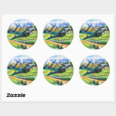 Landschap Ronde Sticker (Vel)