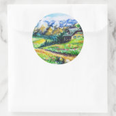 Landschap Ronde Sticker (Tas)