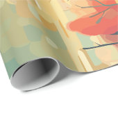 Landschap rood en wit klaprozen zon cadeaupapier (Rol Hoek)