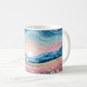 Landschap Roze geluk Koffiemok
