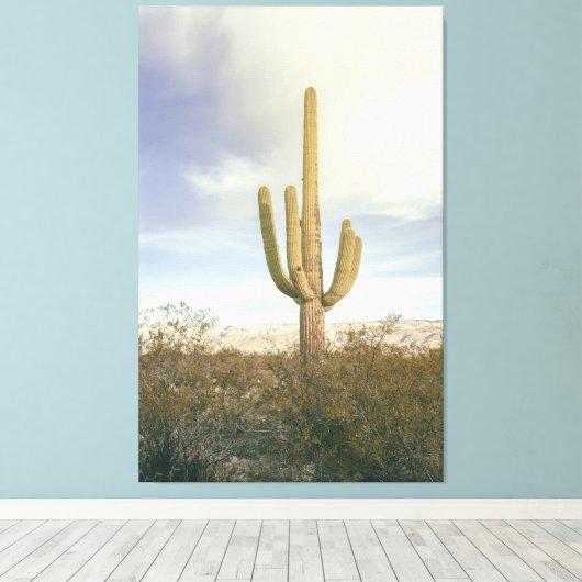 Landschap Saguaro Cactus Canvas Afdruk (Insitu (Houten vloer))