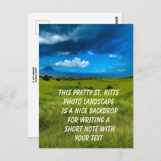 Landschap Saint Kitts Briefkaart (Voorkant / Achterkant)