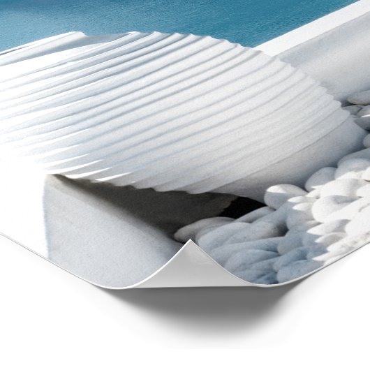 Landschap Santorini Griekenland en Vase Poster (Hoek)