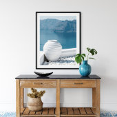 Landschap Santorini Griekenland en Vase Poster