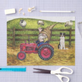 Landschap schapenboer Gnome Tractor Landschap Tissuepapier (Craft)