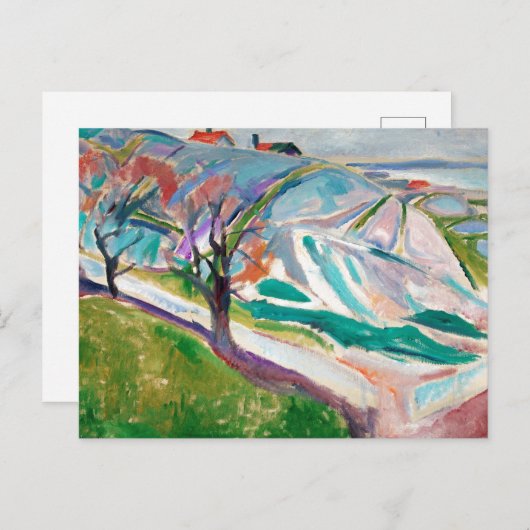 Landschap Schilderen Edward Munch Feestdagenkaart (Voorkant / Achterkant)