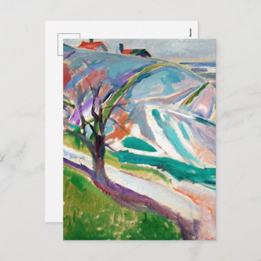 Landschap Schilderen Edward Munch Feestdagenkaart (Voorkant / Achterkant)