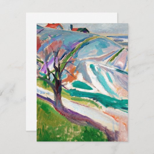 Landschap Schilderen Edward Munch Feestdagenkaart (Voorkant / Achterkant)