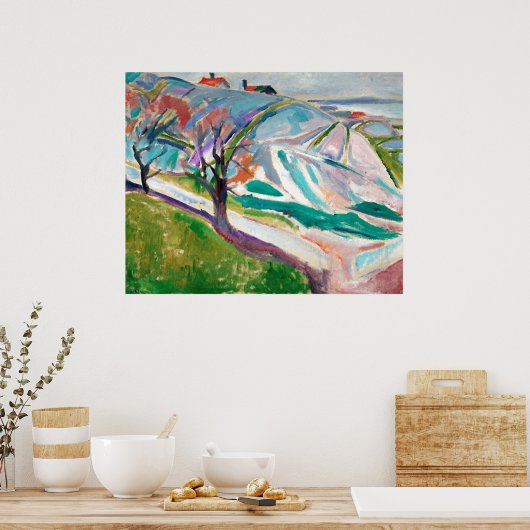 Landschap Schilderen Edward Munch Poster (Keuken)