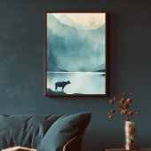 Landschap Schilderij Set van 3 Wall Art l Blauw Gr