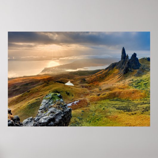Landschap Schotland Schilderachtig Rolling Hills Poster (Voorkant)